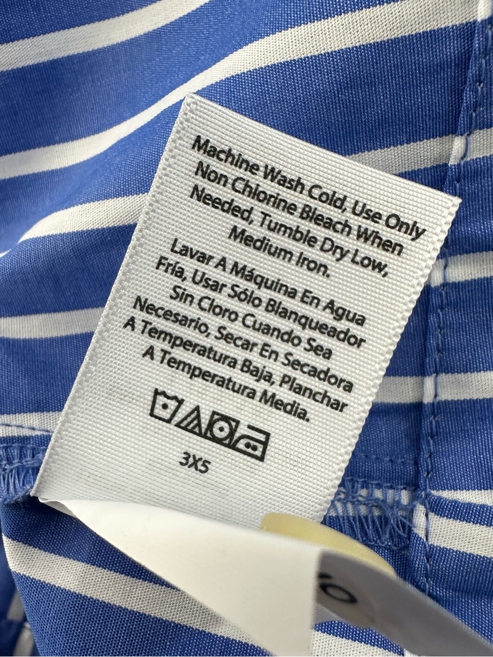 Free Assembly Striped Cotton Midi Shirt Dress Blue White Belted Modest Preppy L - Picture 14 of 14